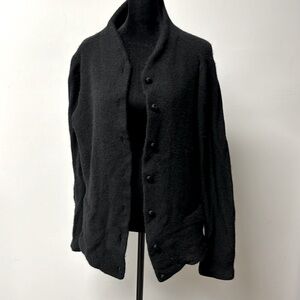 Lauren Ralph Lauren Black Lambswool Cardigan Sweater Button Front Size 1X